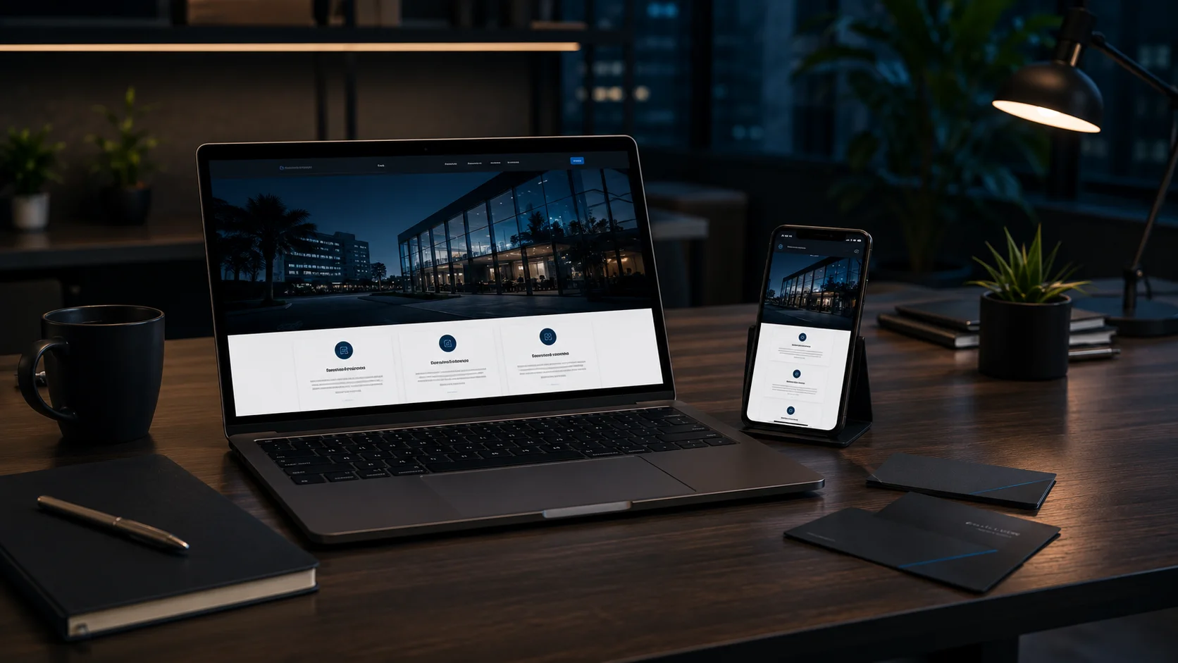 Página web profesional en computador y celular para negocio en Bucaramanga